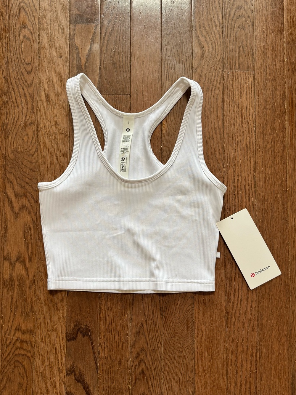 lululemon athletica White Ribbed Crop Tank Top